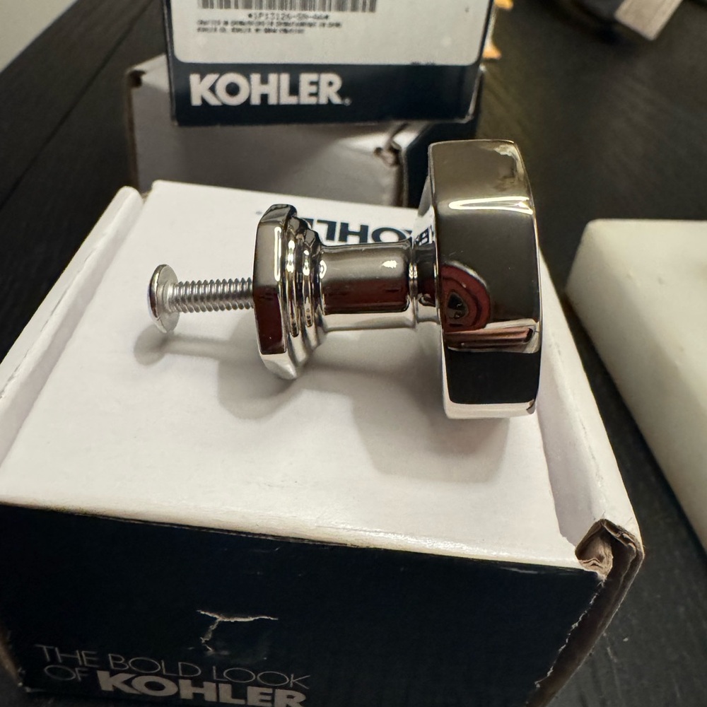 Polished Nickel Kohler Pinstripe Cabinet Knob